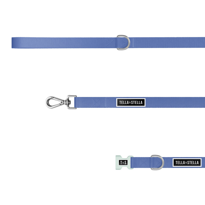 Duo collier et laisse pour chien Bleu hydrangea & Aqua