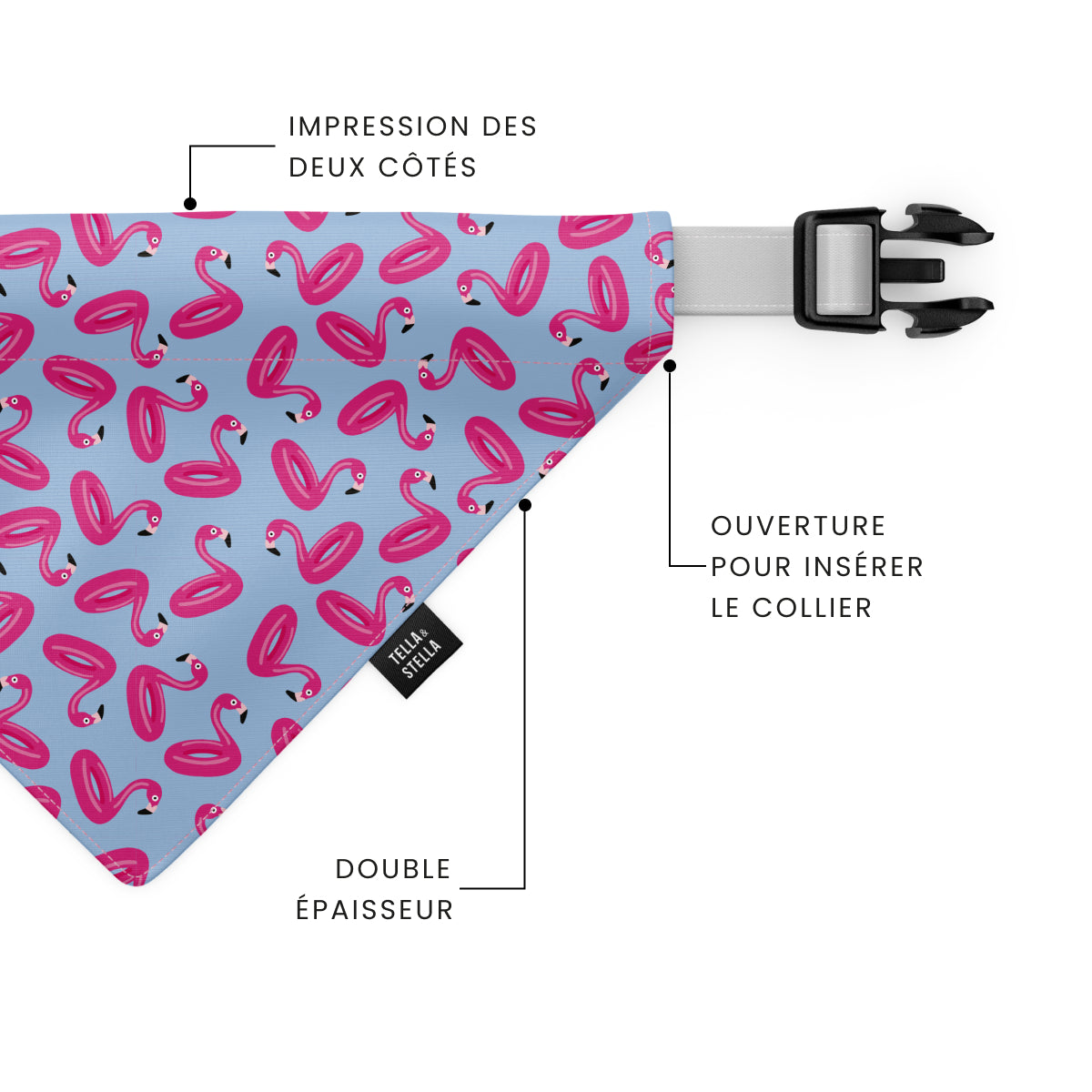 Foulard pour chien Flamants Flamboyants