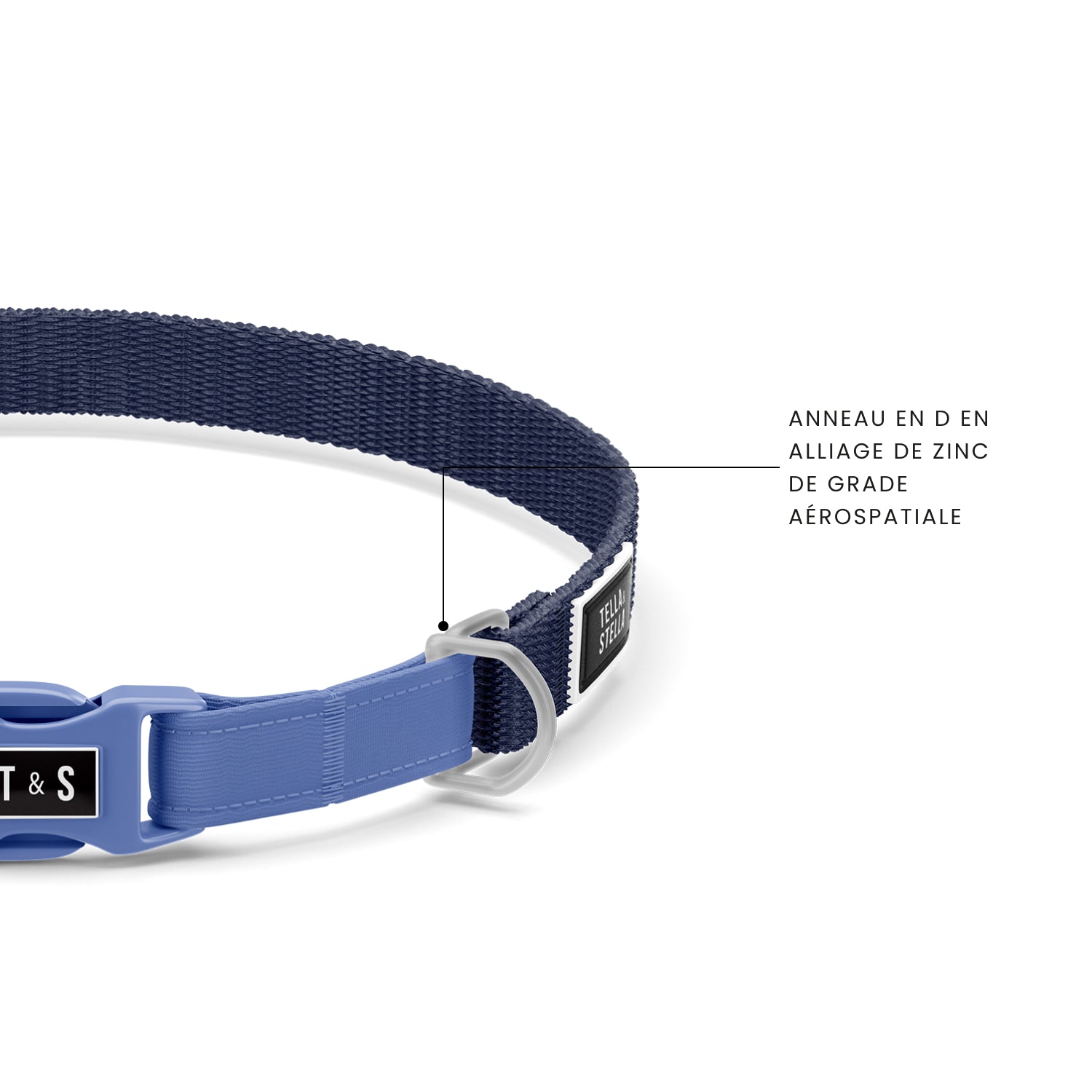 Navy blue cat collar