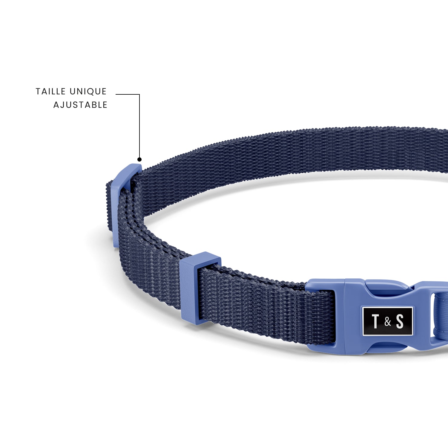 Navy blue cat collar