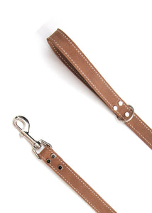 Brown Leather Combo Collar and Leash