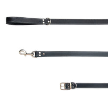 
                      
                        Load image into Gallery viewer, Black Leather Combo Collar and Leash
                      
                    