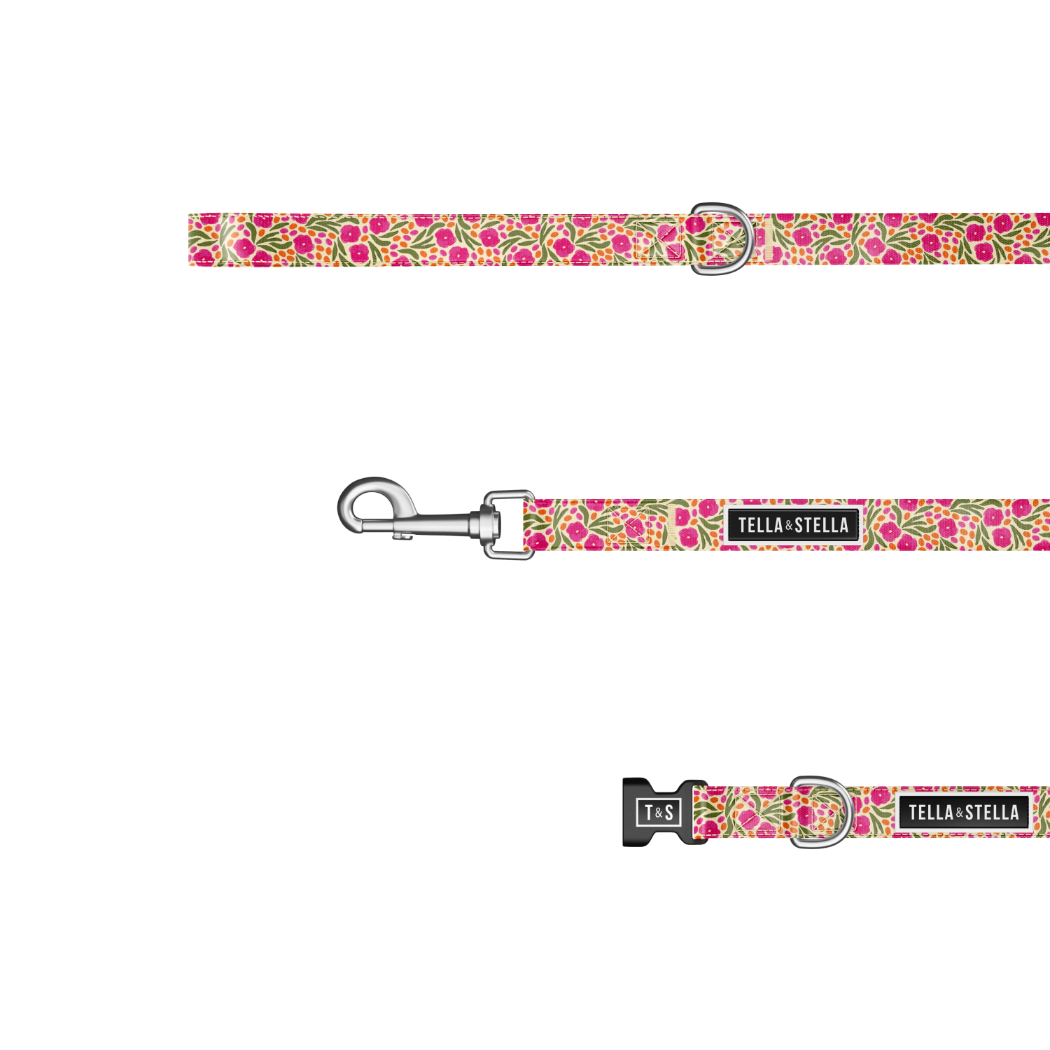 London's Flowers Combo Collar and Leash